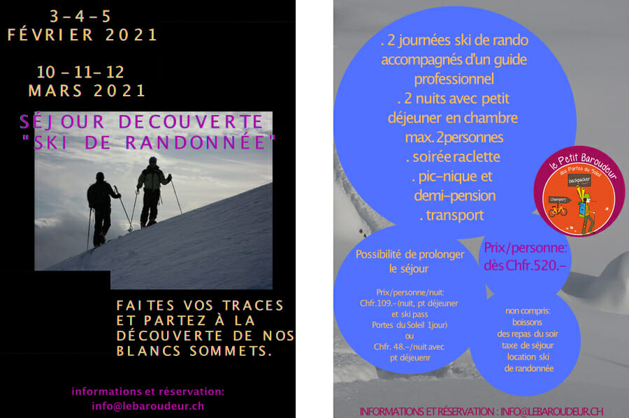 Séjour tout compris - Découverte Ski de Rando _ Petit Baroudeur Backpacker Séjour tout compris - Découverte Ski de Rando _ Petit Baroudeur Backpacker _ Champéry